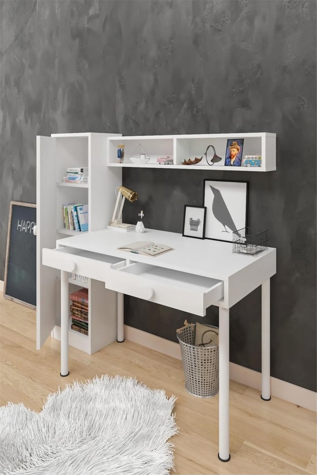 Evdemo Akort Çalışma Masası Beyaz