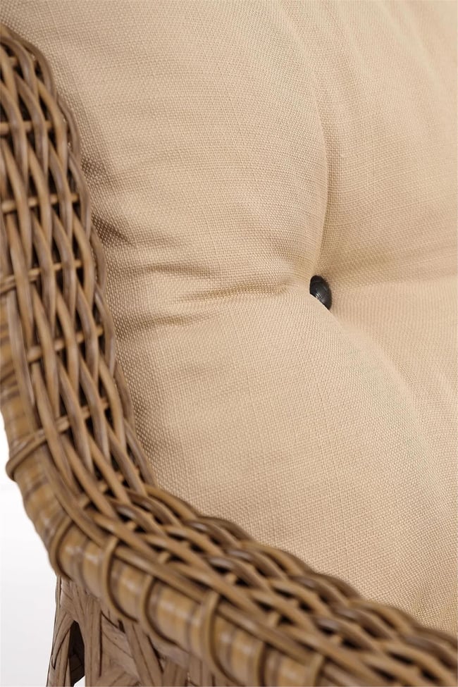 Evdemo Deniz Rattan Puflu Bahçe Balkon Takımı 3+1+1 Kahve