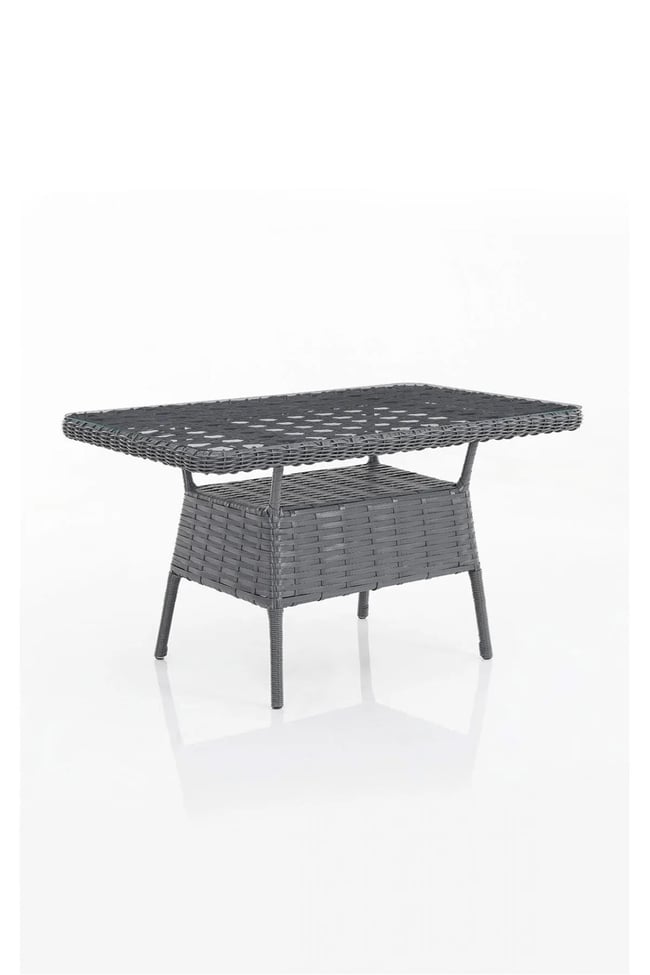 Evdemo Eren Rattan Puflu Bahçe Balkon Takımı 3+1+1 Antrasit
