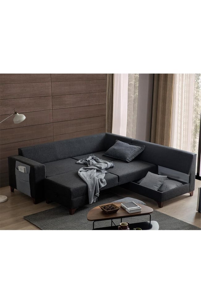 Eymense Antrasit Loft Köşe Koltuk Takımı Antrasit