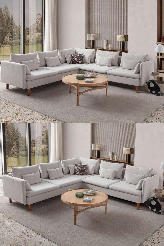Eymense Flexy L Köşe Takımı Krem