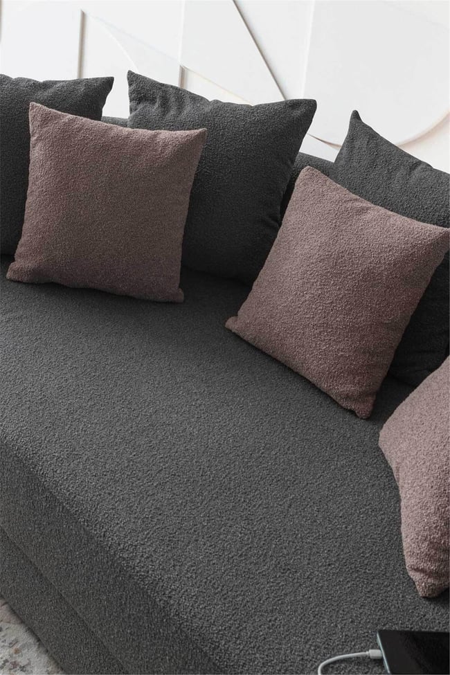 Eymense Letto Vip Akıllı Yuvarlak Yataklı Karyola Kanepe Antrasit