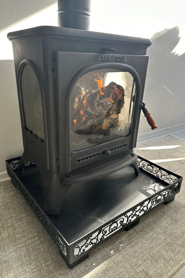 FLAME STOVE Modena Lüx Döküm, Camlı Döküm Soba Şömine (022)