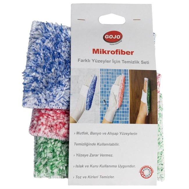 Gojo 74099 Mikrofiber Farklı Yüzeyler İçin Temizlik Seti