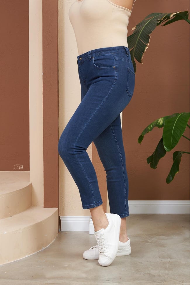 Gölbaşı 1492 Lacivert Kadın Kot Pantolon 42-52
