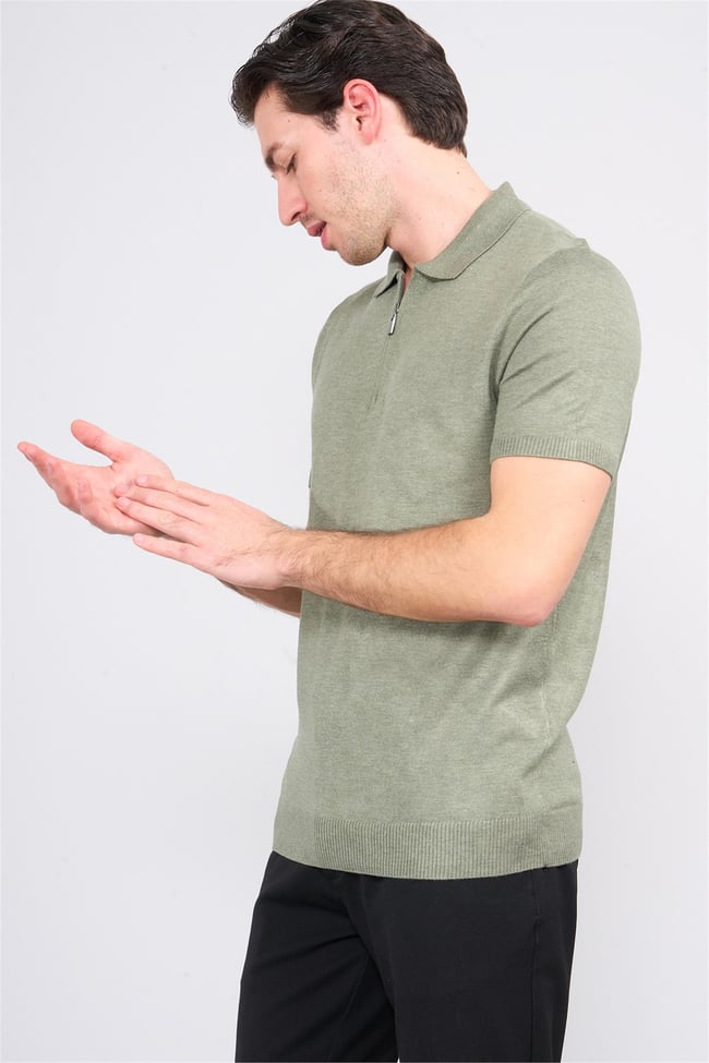 Halifaks A.Yeşil Erkek 39553 40 Ferm Polo Yk 20 2 Vıs Cot Tac Basıc Kısa Kol T-Shirt