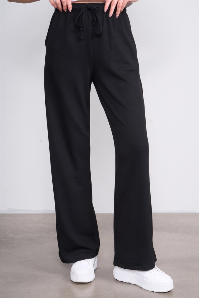Helly Y25 Mp-3965 Siyah Kadın Beli Bağlamalı Bol Pantolon