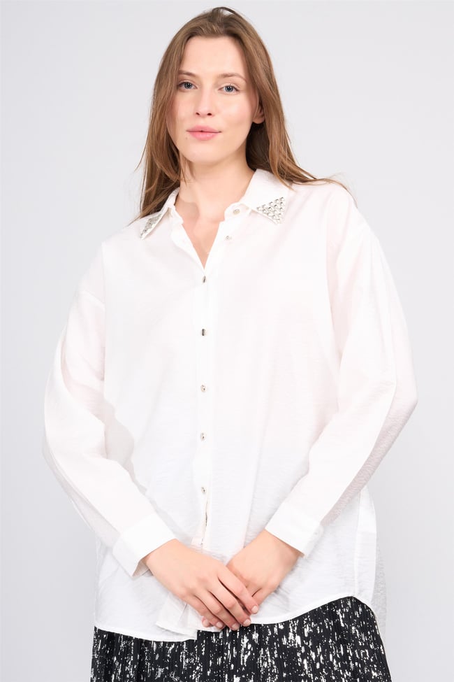 Hisset 55503 Krem Kadın Gömlek