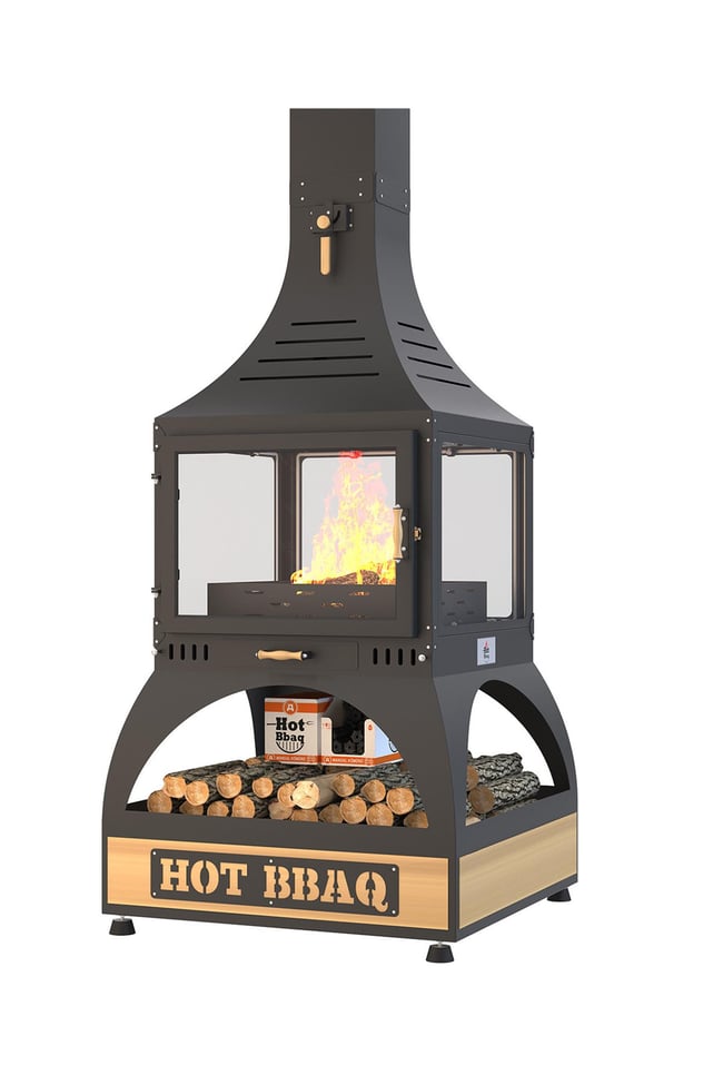 Hot Square Orta Şömine Seramik Camlı