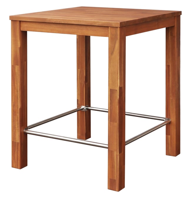 İnterbuild Chicago Bar Yüksek Masa Masif Akasya Ahşap (75x75x95 cm) Altın Tik - 671509