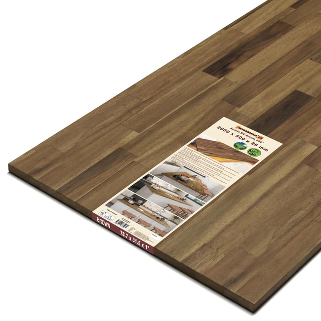 İnterbuild Masif Akasya B/C Panel /Tezgah (2000x800x26 mm) Kahve - 675279
