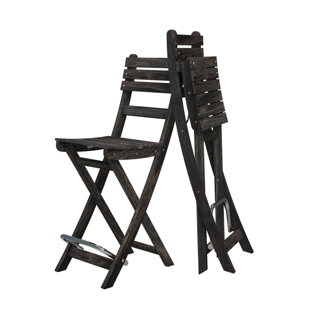 İnterbuild Sofia Katlanabilir Bahçe Bar Sandalyesi (2'li Paket) Espresso - 673848
