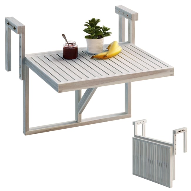 İnterbuild Stockholm Katlanır ve Ayarlanabilir Balkon Masası  Beyaz - 673794