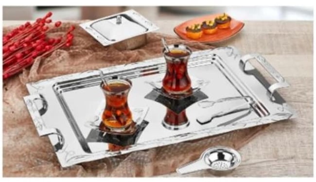 İnterc 8209 Bade Çay Tepsi Sade Kulplu