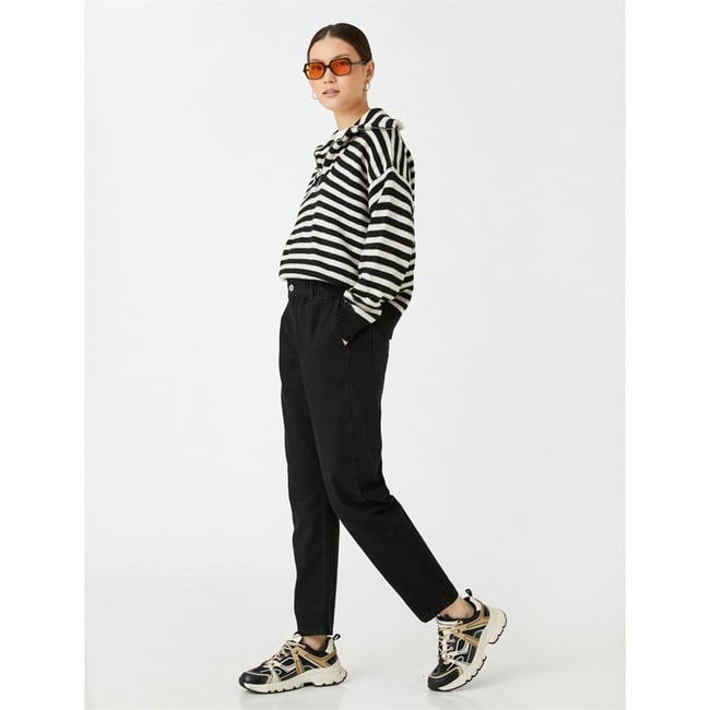 Koton 3Sal40018Md Siyah Blk Kadın Pamuk Denim Pantolon
