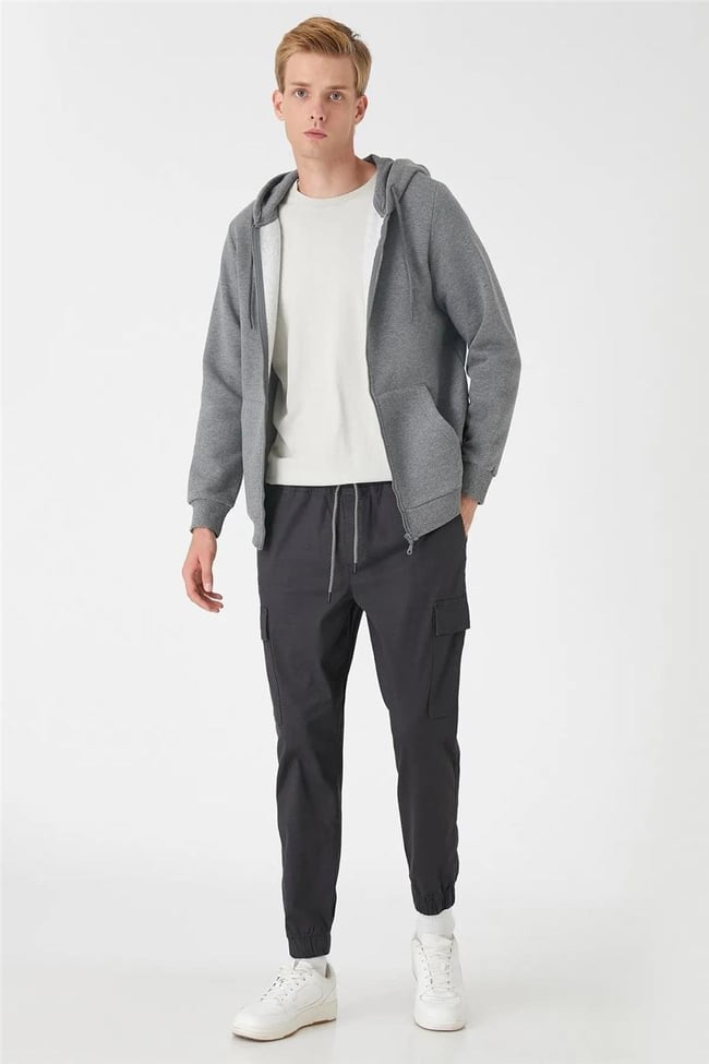 Koton 3Wam70057Mk Antrasit 931 Erkek Pamuk Jersey Sweatshirt