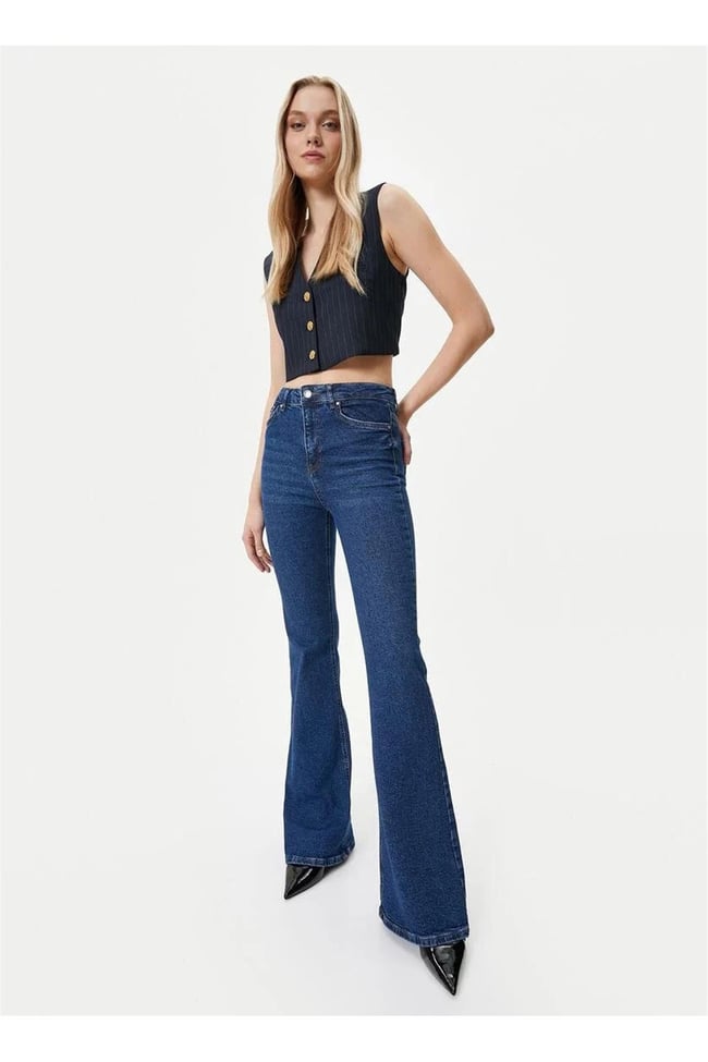 Koton 4Sal40314Md Mıd Orta İndigo Kadın Denim Pantolon