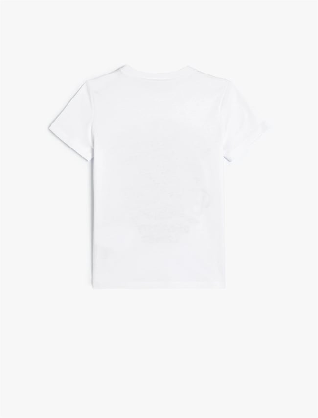 Koton 4Skb10494Tk 000 Beyaz Erkek Çocuk Pamuk Jersey Kısa Kollu T-Shirt