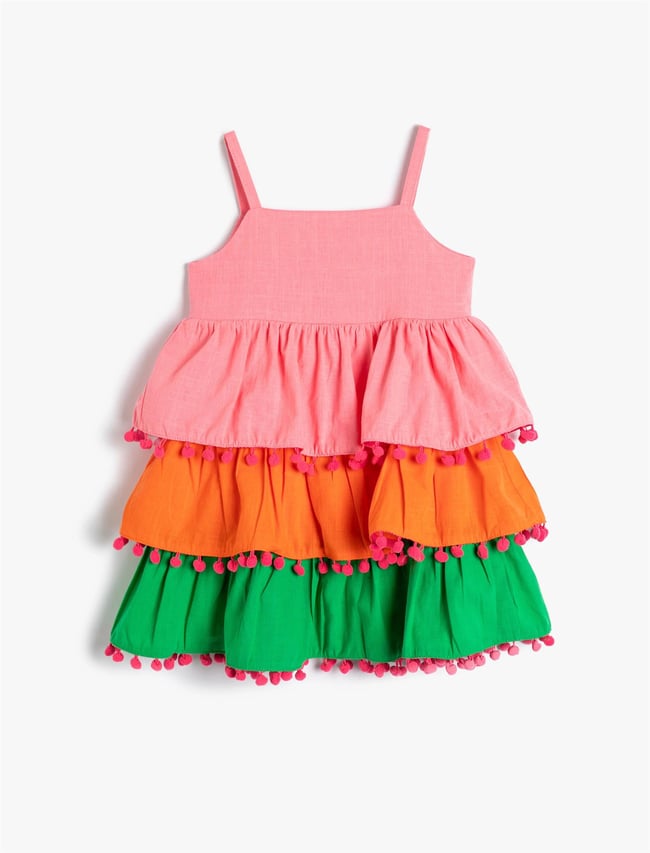 Koton 4Smg80026Aw 280 Pembe Kız Bebek Dokuma Elbise