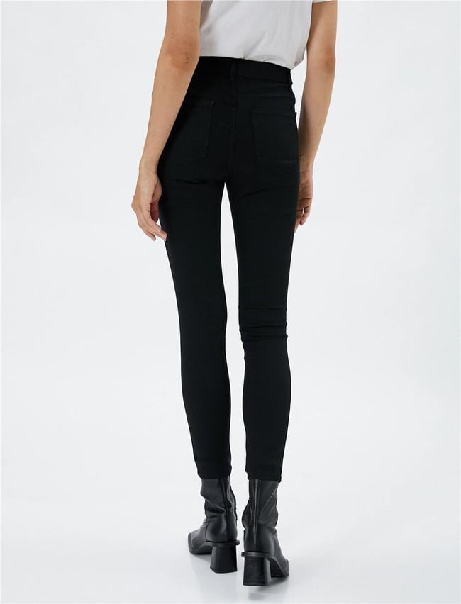 Koton 4Wal40056Md Blk Siyah Kadın Pamuk Denim Pantolon