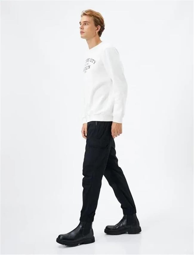 Koton 4Wam40007Hw 999 Siyah Erkek Pamuk Woven Bottoms Pantolon