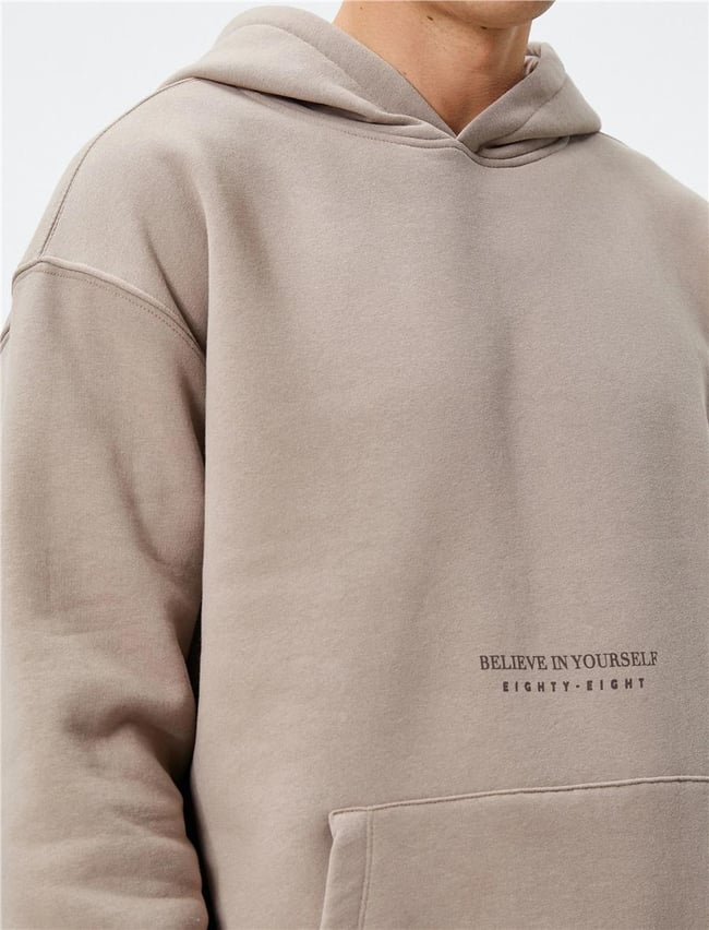 Koton 4Wam70168Mk 055 Bej Erkek Pamuk Jersey Sweatshirt