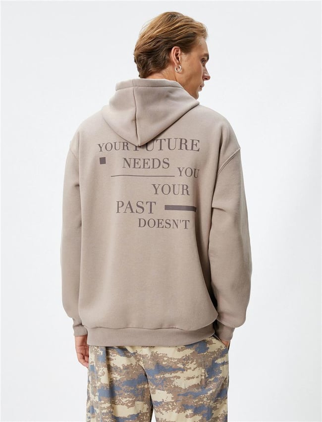 Koton 4Wam70168Mk 055 Bej Erkek Pamuk Jersey Sweatshirt