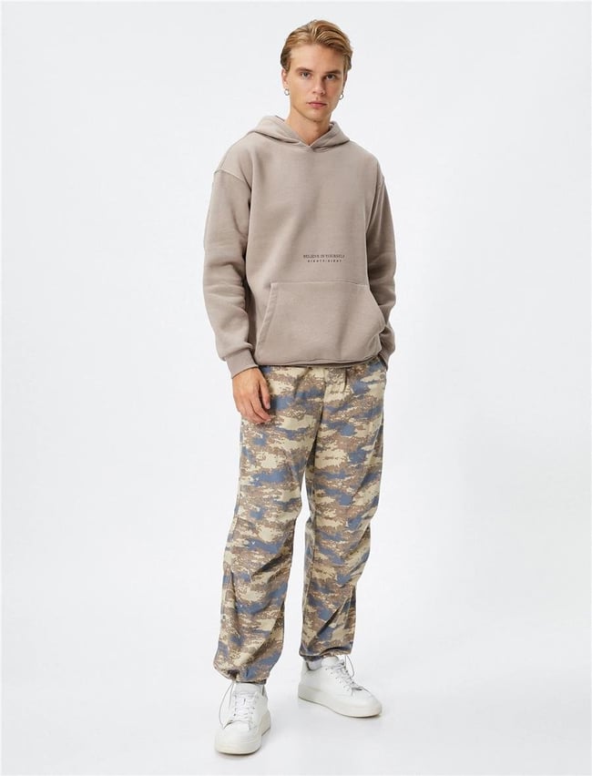 Koton 4Wam70168Mk 055 Bej Erkek Pamuk Jersey Sweatshirt