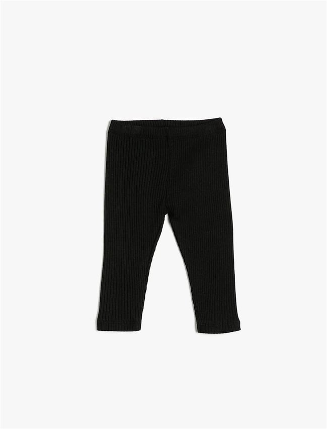 Koton 4Wmg40078Ak 999 Siyah Kız Bebek Pamuk Jersey Tayt