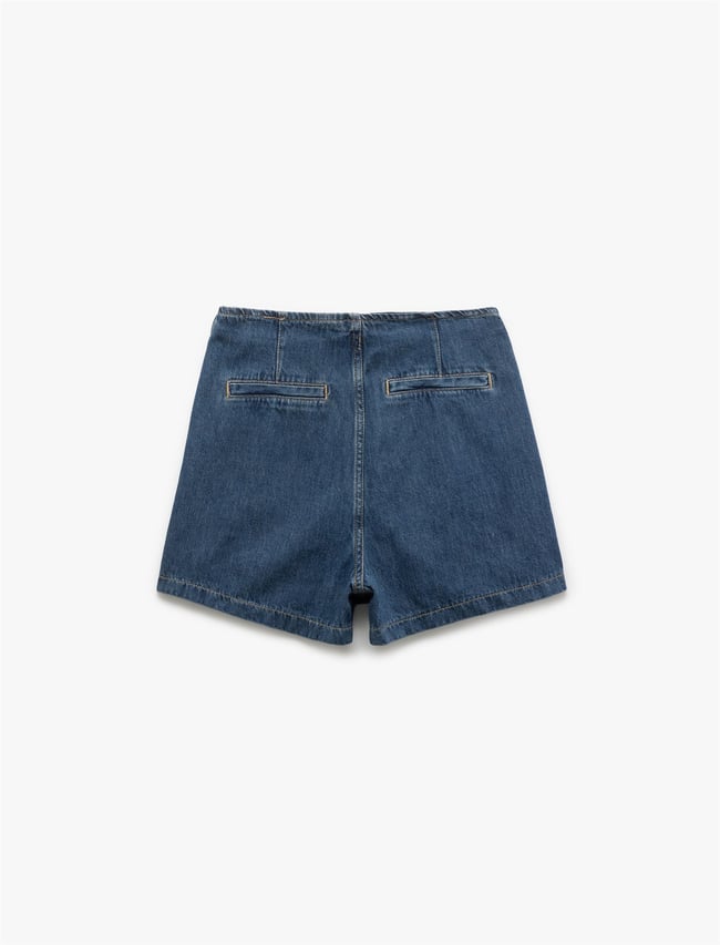 Koton 5Sal40010Md Drk Koyu Indıgo Kadın Pamuk Denım Short
