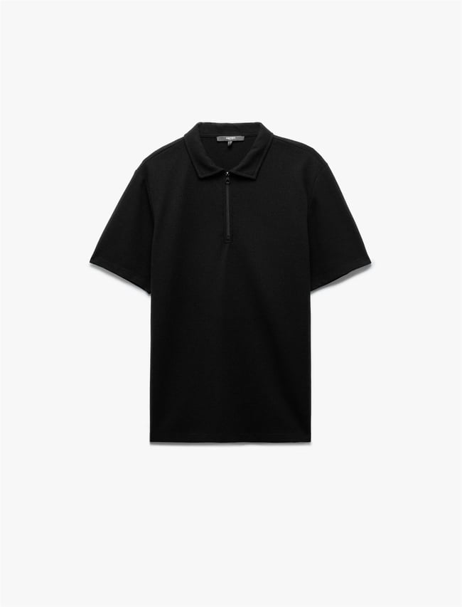 Koton 5Sam10013Mk 999 Sıyah Erkek Pamuk Jersey Polo T-Shırt