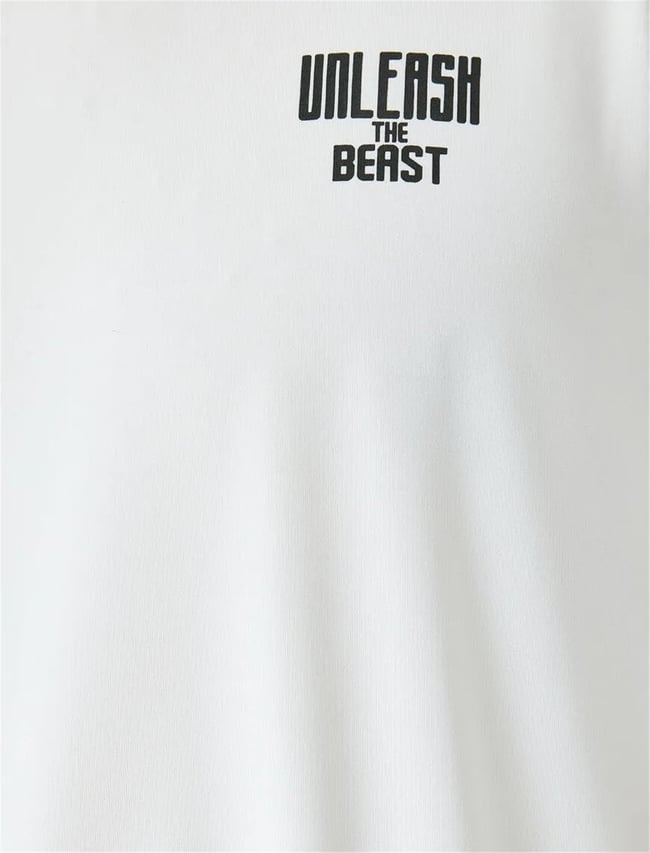Koton 5Sam10016Nk 000 Beyaz Erkek Elastan Jersey Spor T-Shırt