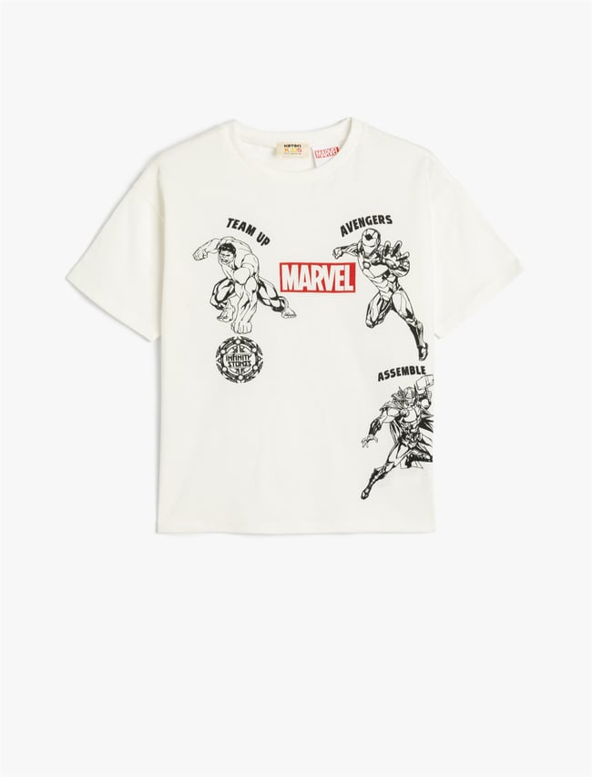 Koton 5Skb10182Tk 000 Beyaz Erkek Cocuk Pamuk Jersey Kısa Kollu T-Shırt