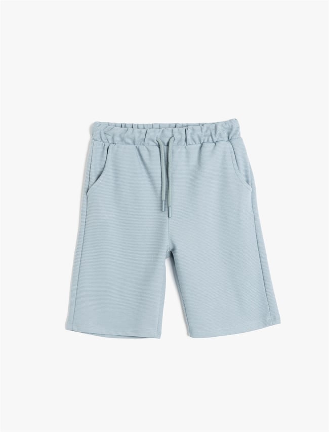 Koton 5Skb40015Tk 624 Mavı Erkek Cocuk Pamuk Jersey Short