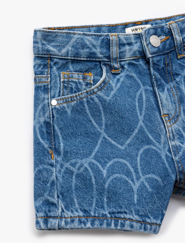 Koton 5Skg40049Ad Mıd Orta Indıgo Kız Cocuk Pamuk Denım Short