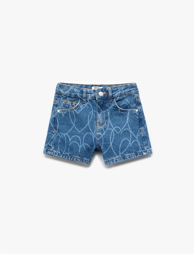 Koton 5Skg40049Ad Mıd Orta Indıgo Kız Cocuk Pamuk Denım Short
