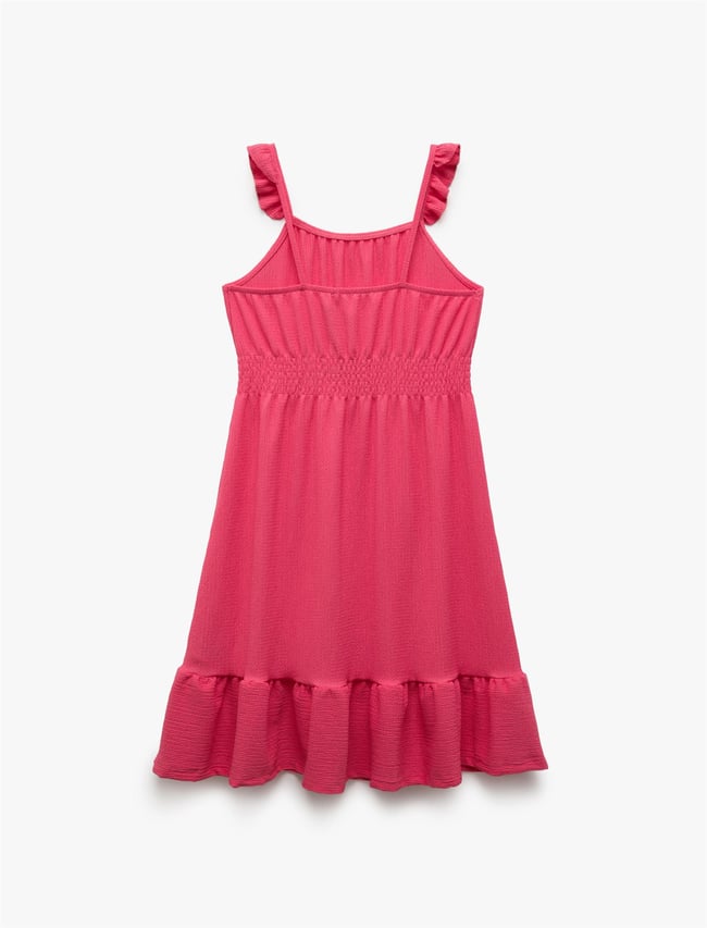 Koton 5Skg80011Ak 274 Pembe Kız Cocuk Elastan Jersey Elbıse