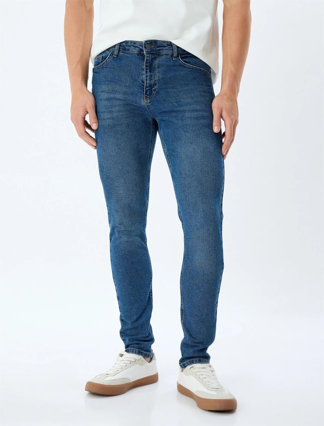 Koton 5Wam40075Id 741 Koyu Indıgo Erkek Denım Pantolon
