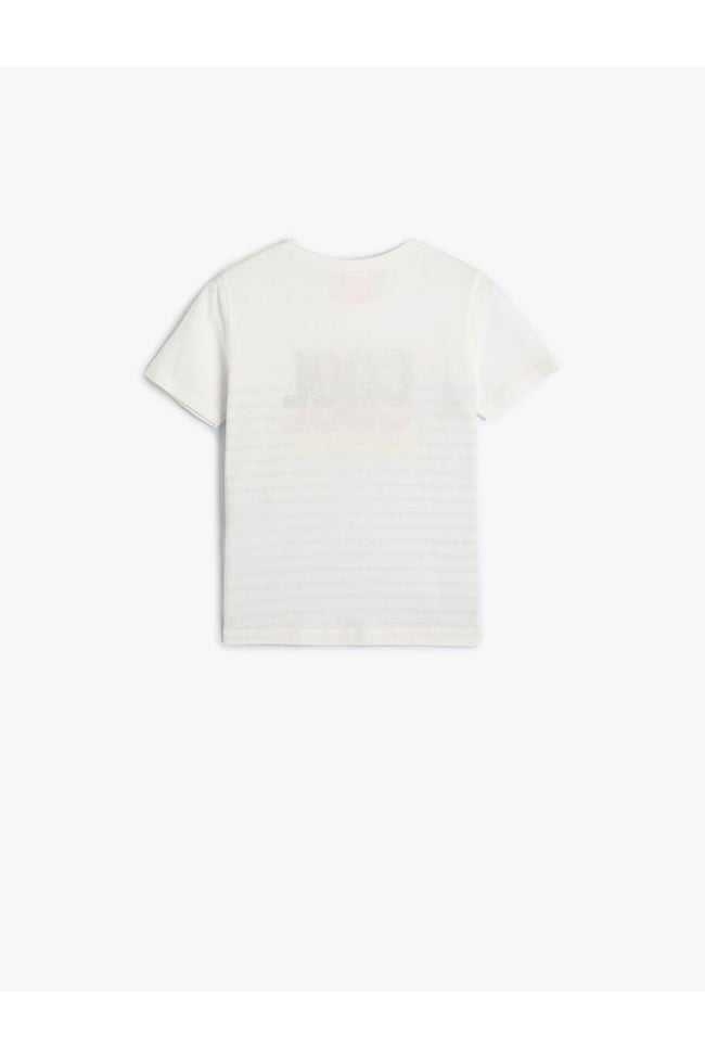 Koton 4Smb10168Tk 010 Ekru Erkek Bebek Pamuk Jersey Kısa Kollu T-Shirt