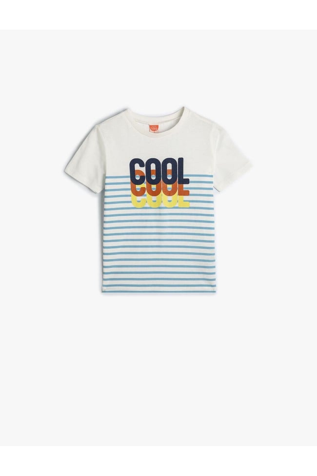 Koton 4Smb10168Tk 010 Ekru Erkek Bebek Pamuk Jersey Kısa Kollu T-Shirt