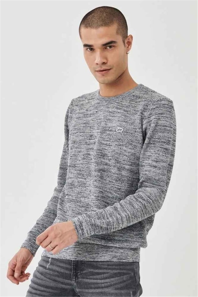 Lee L212149 Gray 035 Erkek Regular Uzun Kollu Balıkçı Yaka Triko