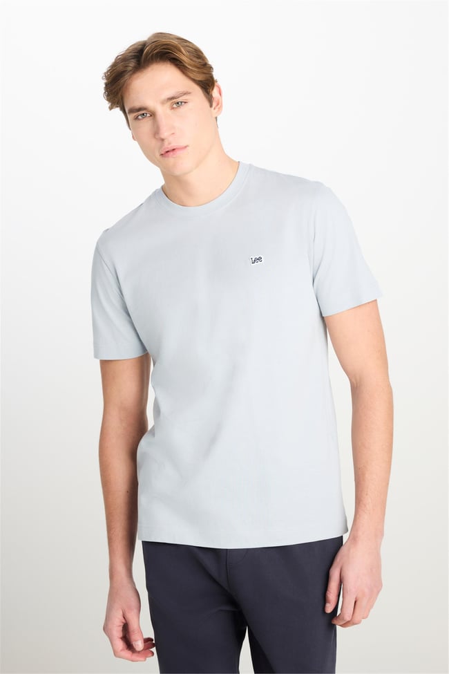 Lee L60Ufq 475 Concrete Gray Erkek Regular Bısıklet Yaka Logo T-Shırt