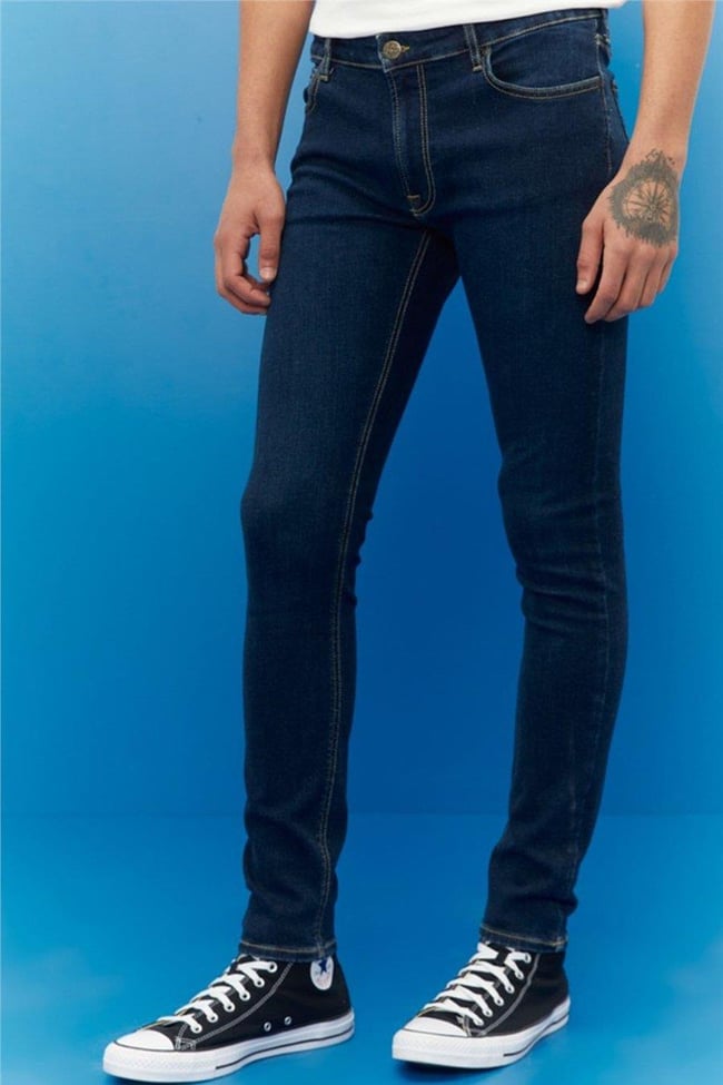 Lee L736 Washed Dark Xa Erkek Skinny Normal Bel Çok Dar Malone Jean Pantolon