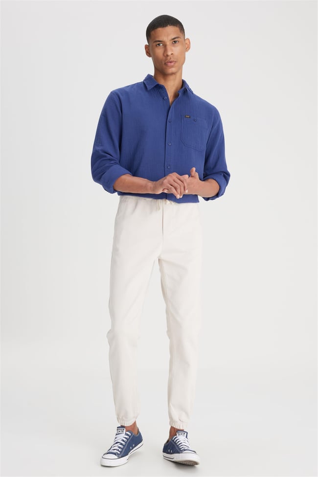 Lee Lm04009 013 Stone Erkek Regular Lastıklı Jogger Orme Pantolon