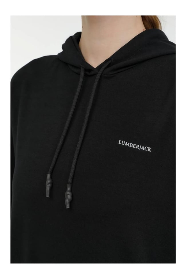 Lumberjack A10178390908020 4W Wb Marcıa 17 4Pr Sıyah Kadın Kapsonlu Sweatshırt