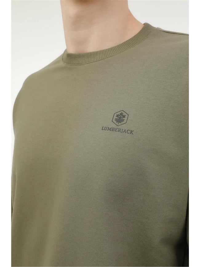 Lumberjack A10181320908010 4W Mb Sn75 C Neck Sw 4Pr Hakı Erkek Sweatshırt