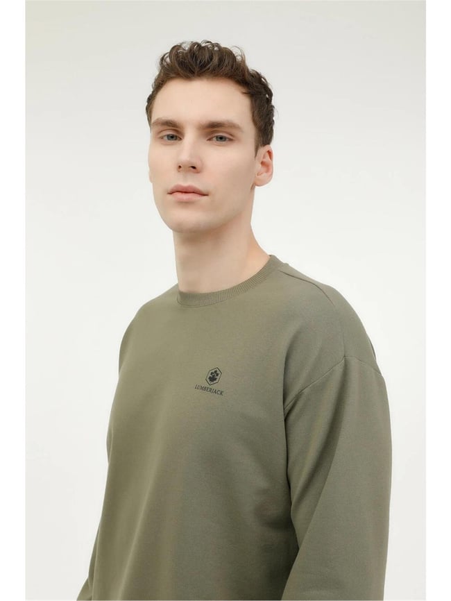 Lumberjack A10181320908010 4W Mb Sn75 C Neck Sw 4Pr Hakı Erkek Sweatshırt