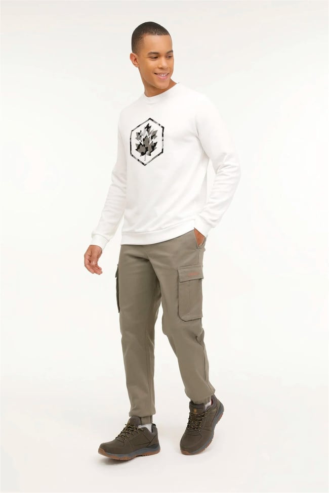 Lumberjack Ml Nedcamo-B 16Khk08 3Pr Ekru Erkek Sweatshirt
