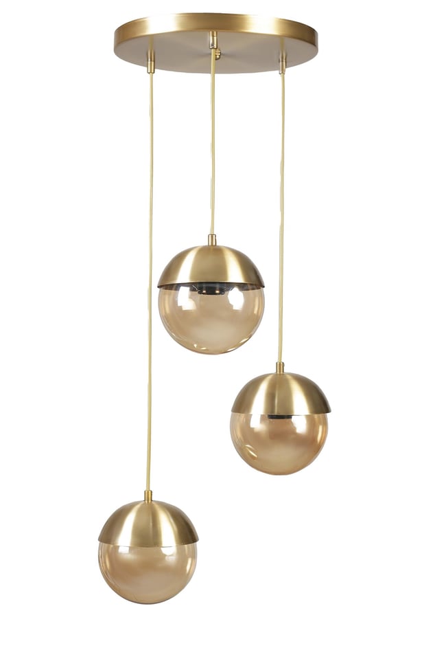 Lumexx Küre 3 Lü Tepsili Eskitme Bal Camlı Sarkıt