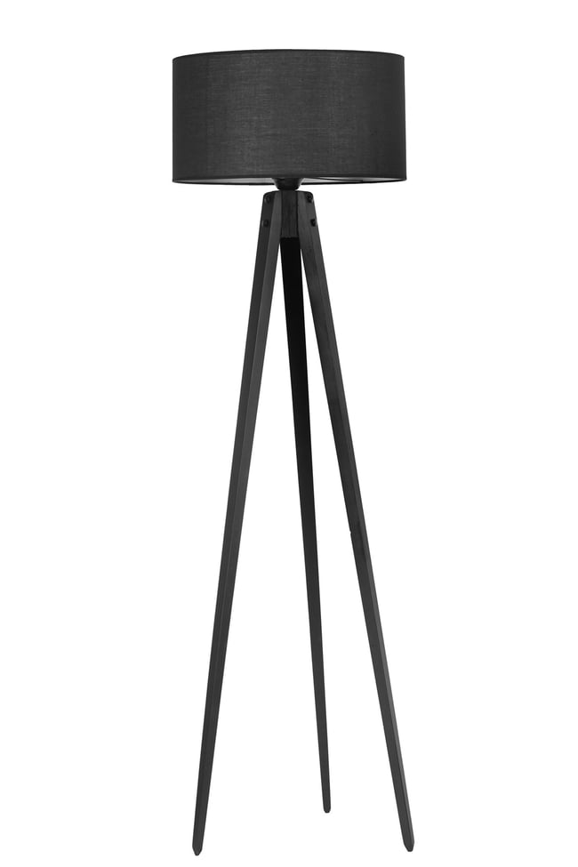 Lumexx Tripod Siyah Silindir Siyah Abajurlu Lambader